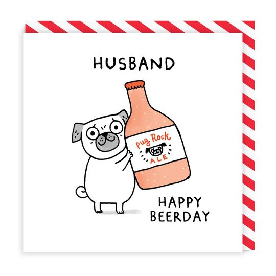 Husband Happy Beerday Square Card