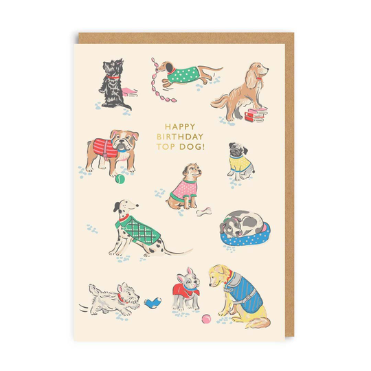Happy Birthday Top Dog Greeting Card