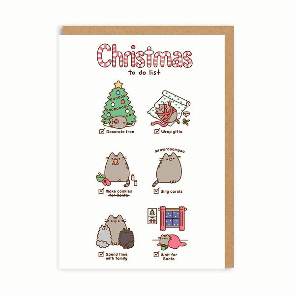 Pusheen Christmas To Do List Christmas Card