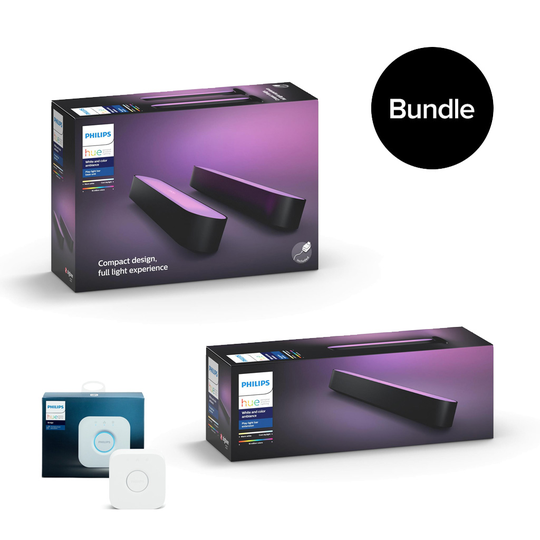 Philips Hue - Play Light Bar 2-Pack & Extension Pack & Hue Bridge - Bundle
