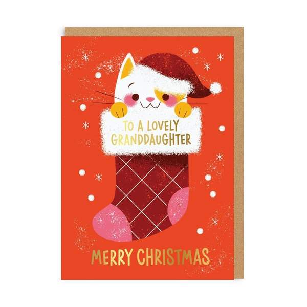 Granddaughter Kitten Christmas Card
