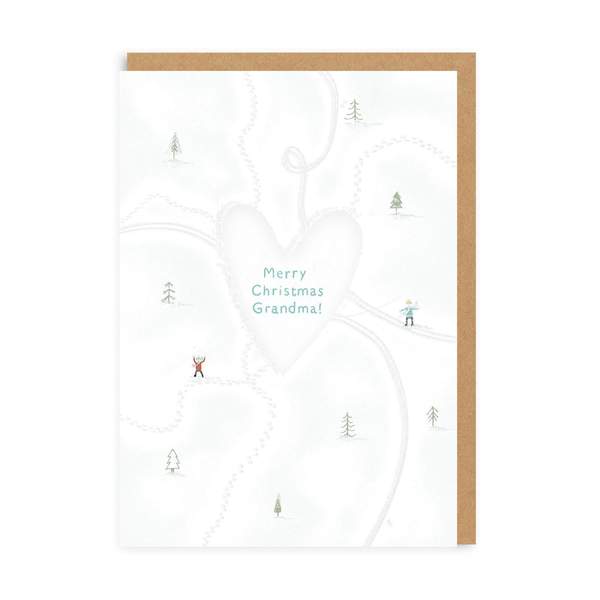Grandma Heart Merry Christmas Card