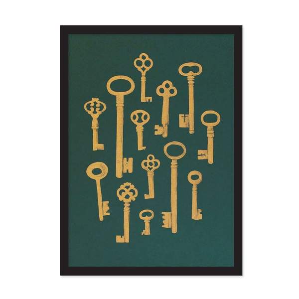 A4 Collection Of Keys Riso Print