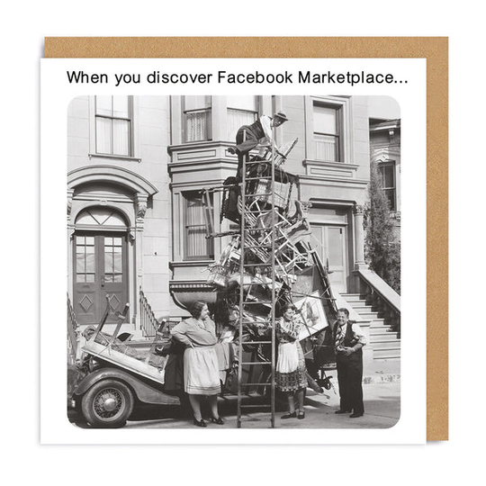 Classic Art Meme Facebook Marketplace Square Greeting Card