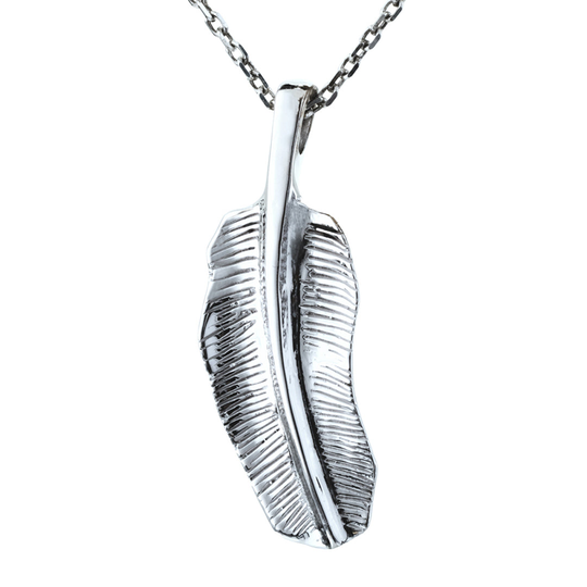 Banana Leaf Necklace, White Gold