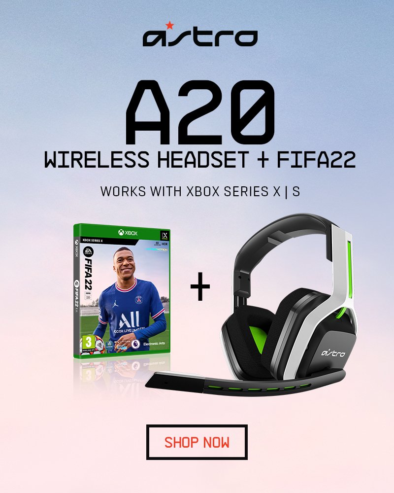 ​ASTRO Gaming A20 Wireless Headset Gen 2 for Xbox - GREEN - 2.4GHZ + FIFA 22 Game Bundle