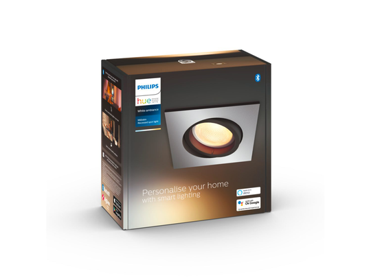 Philips Hue - Milliskin Recessed Square Aluminium - White Ambiance