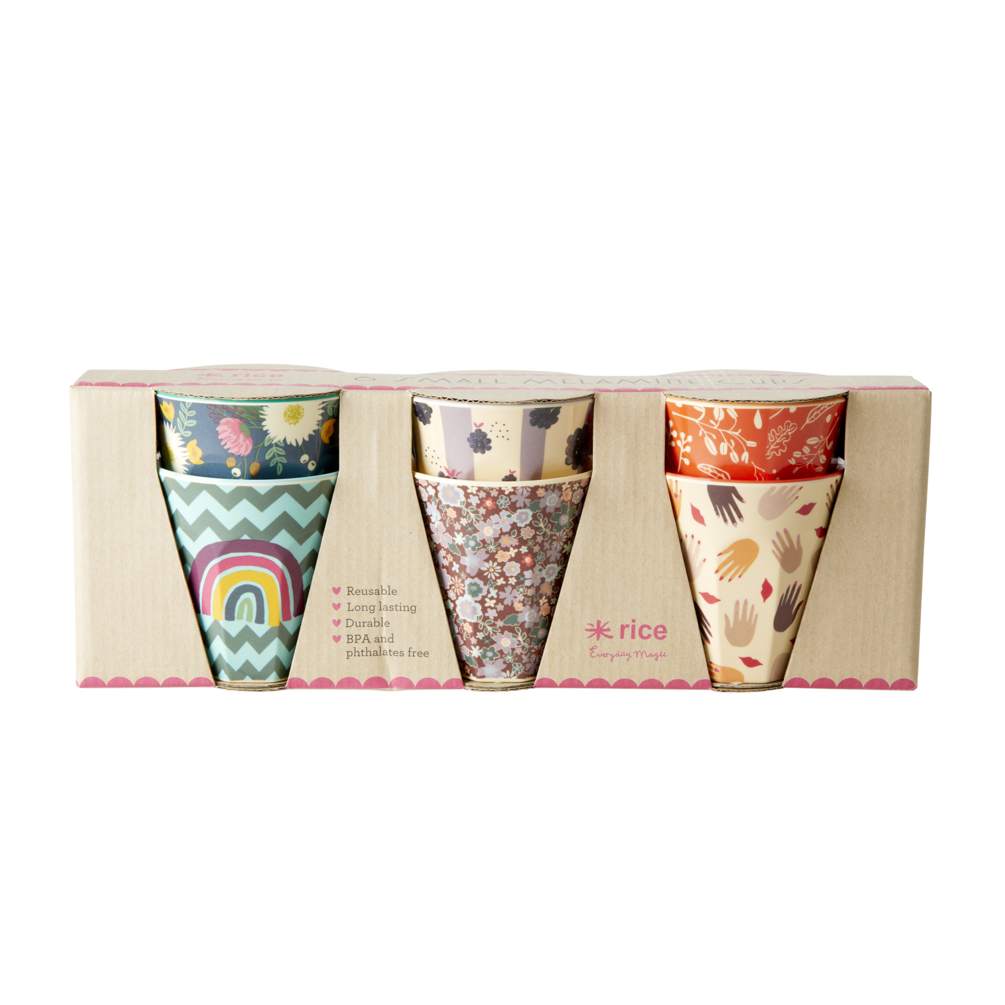 Rice - 6 Pcs Small Melamine Kids Cups - Follow The Call of The Disco Ball' Prints