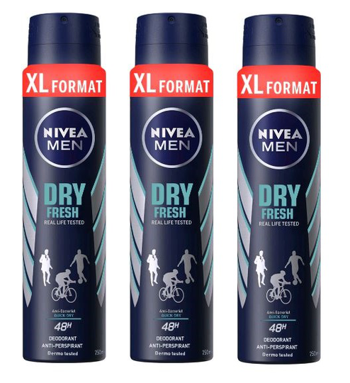 Nivea - 3 x DEOSPRAY spray 250 ml - Men Cool Kick