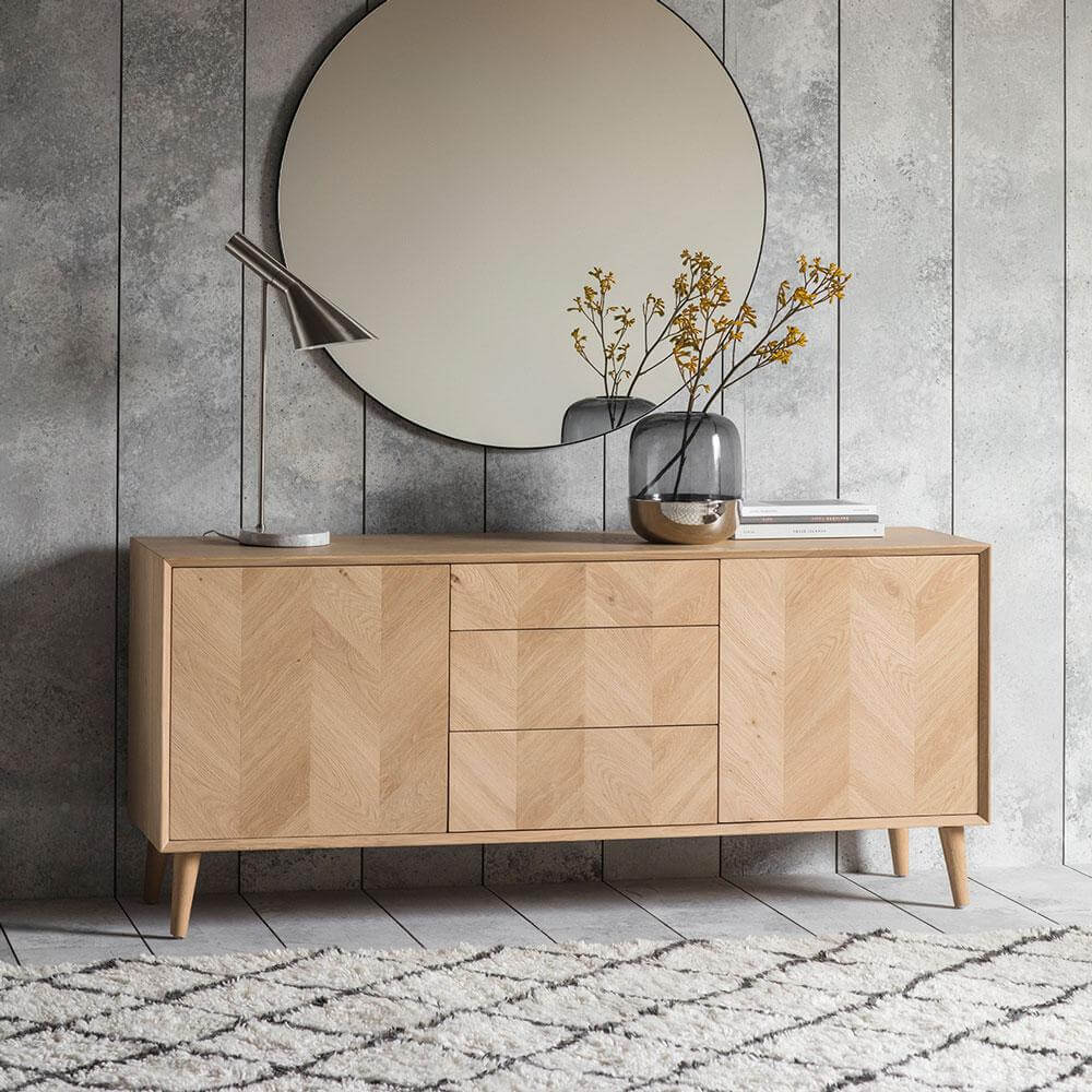 The Modern Light Oak 2 Door / 3 Drawer Sideboard
