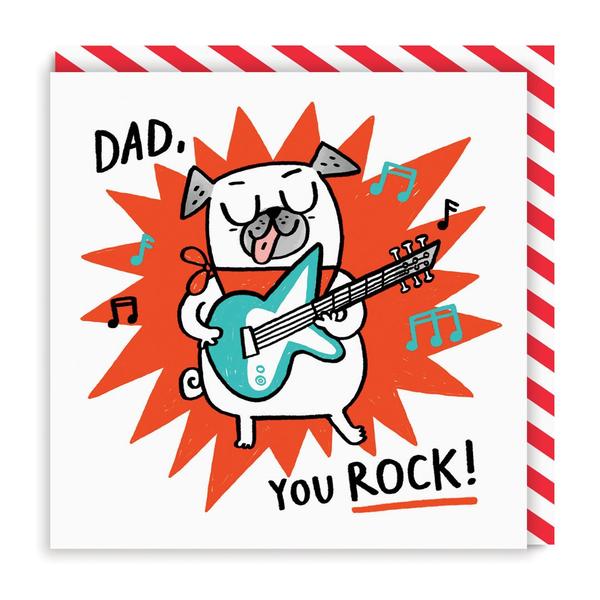Dad You Rock Guitar Greeting Card