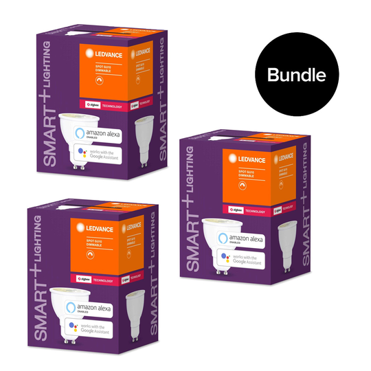 Ledvance - 3x Smart+ Warm White GU10 Spot Bulb - Zigbee - Bundle