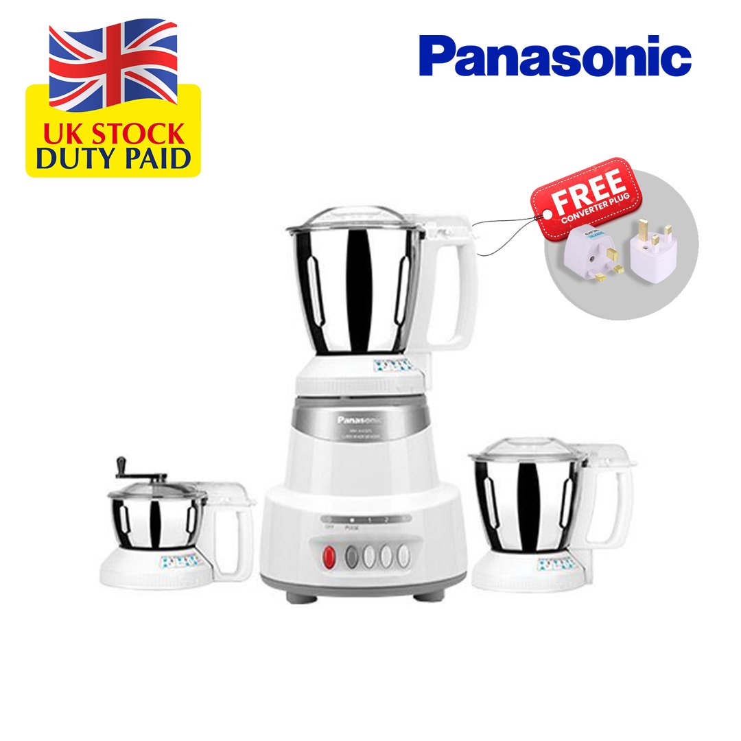 Panasonic 600 Watts 3 Jars Mixer Grinder (Child Lock, MX-AV325, Marble Silver)
