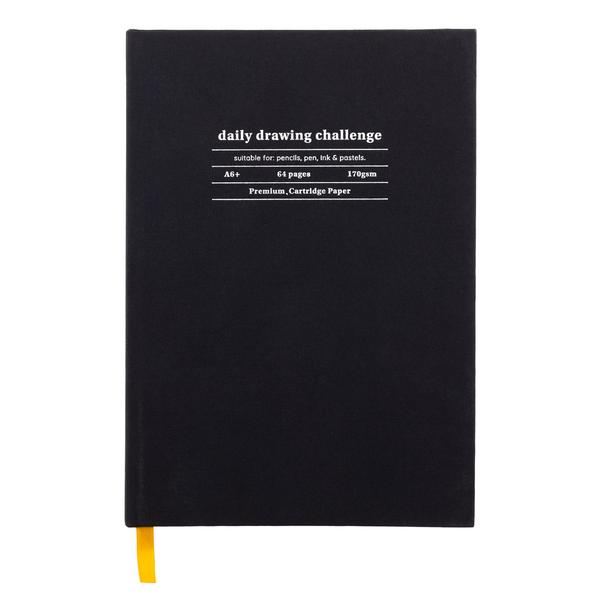 Black Daily Drawing Challenge Sketchbook