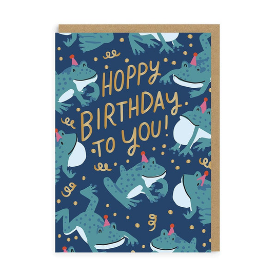 Hoppy Frog Birthday Greeting Card