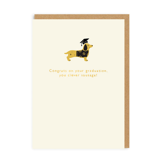 Graduation Clever Sausage Enamel Pin Card