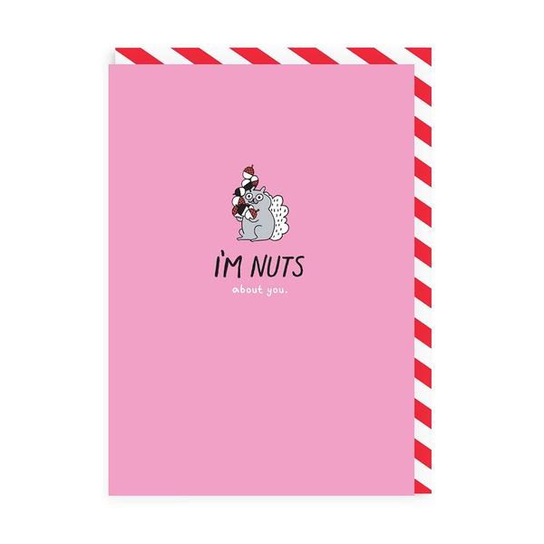 Nuts About You Enamel Pin Greeting Card