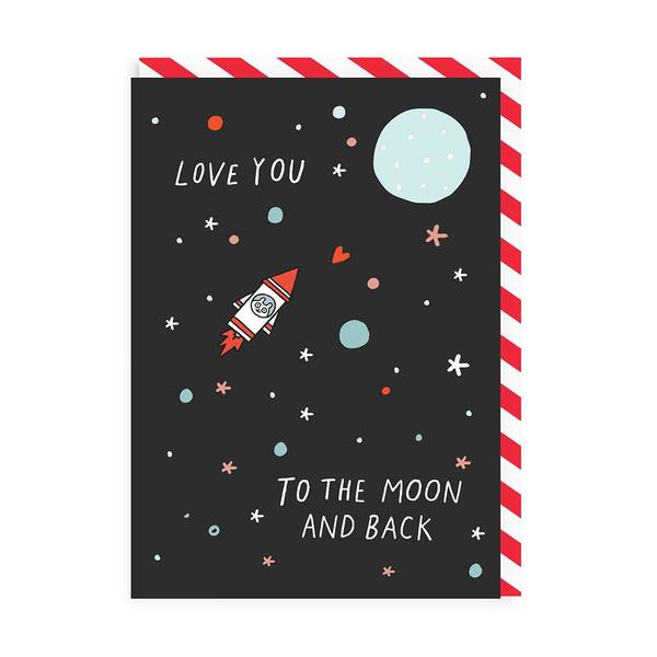 Hamster Moon And Back Greeting Card