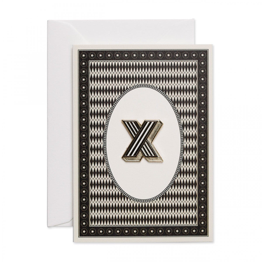 Alphabet Pin & Greeting Card, X