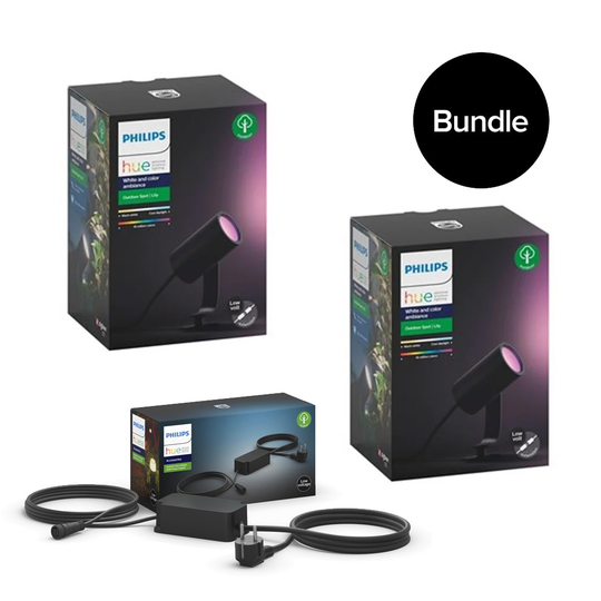 Philips Hue - Lily Spike Anthracite Extension & 40W Outdoor - Power Supply - Bundle