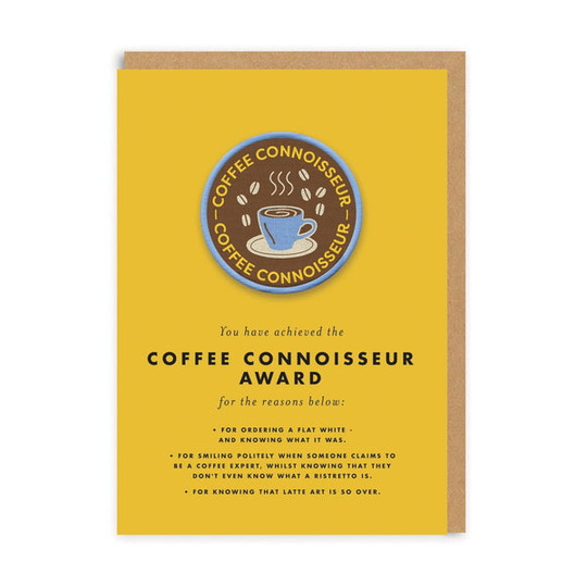 Coffee Connoisseur Woven Patch Greeting Card