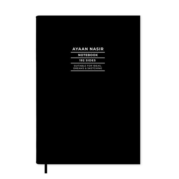 Black Personalised Notebook A5