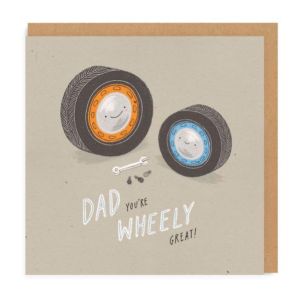 Dad You're Wheely Great Square Greeting Card