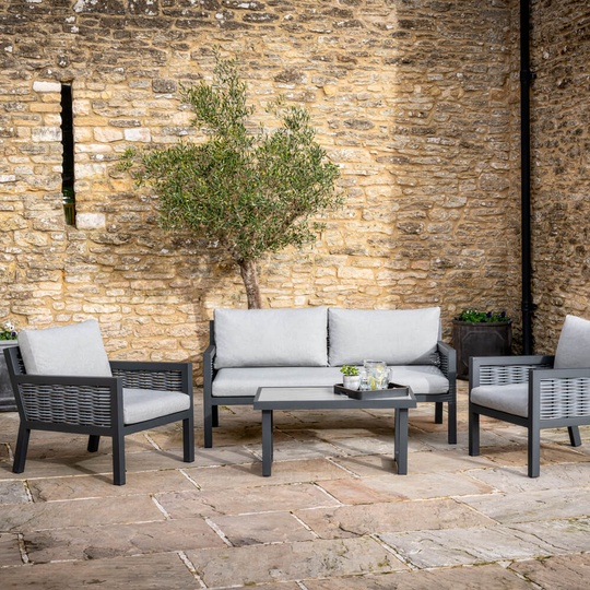 2021 Bramblecrest Portofino 2 Seater Outdoor Sofa Set With Ceramic Coffee Table