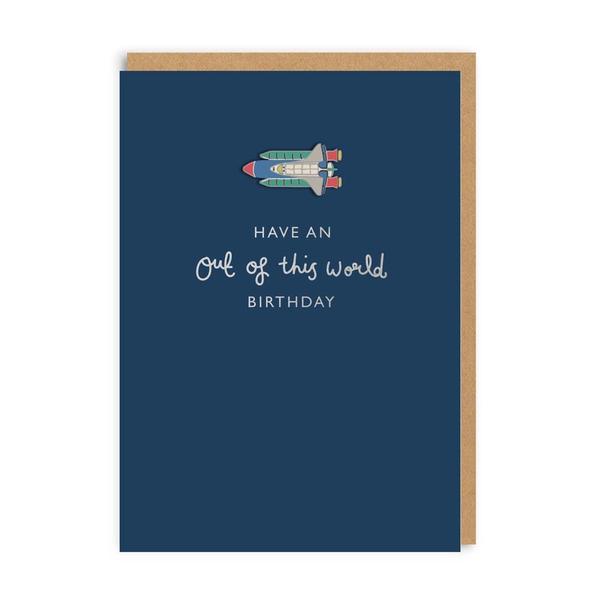 Have An Out Of This World Birthday Enamel Pin Card