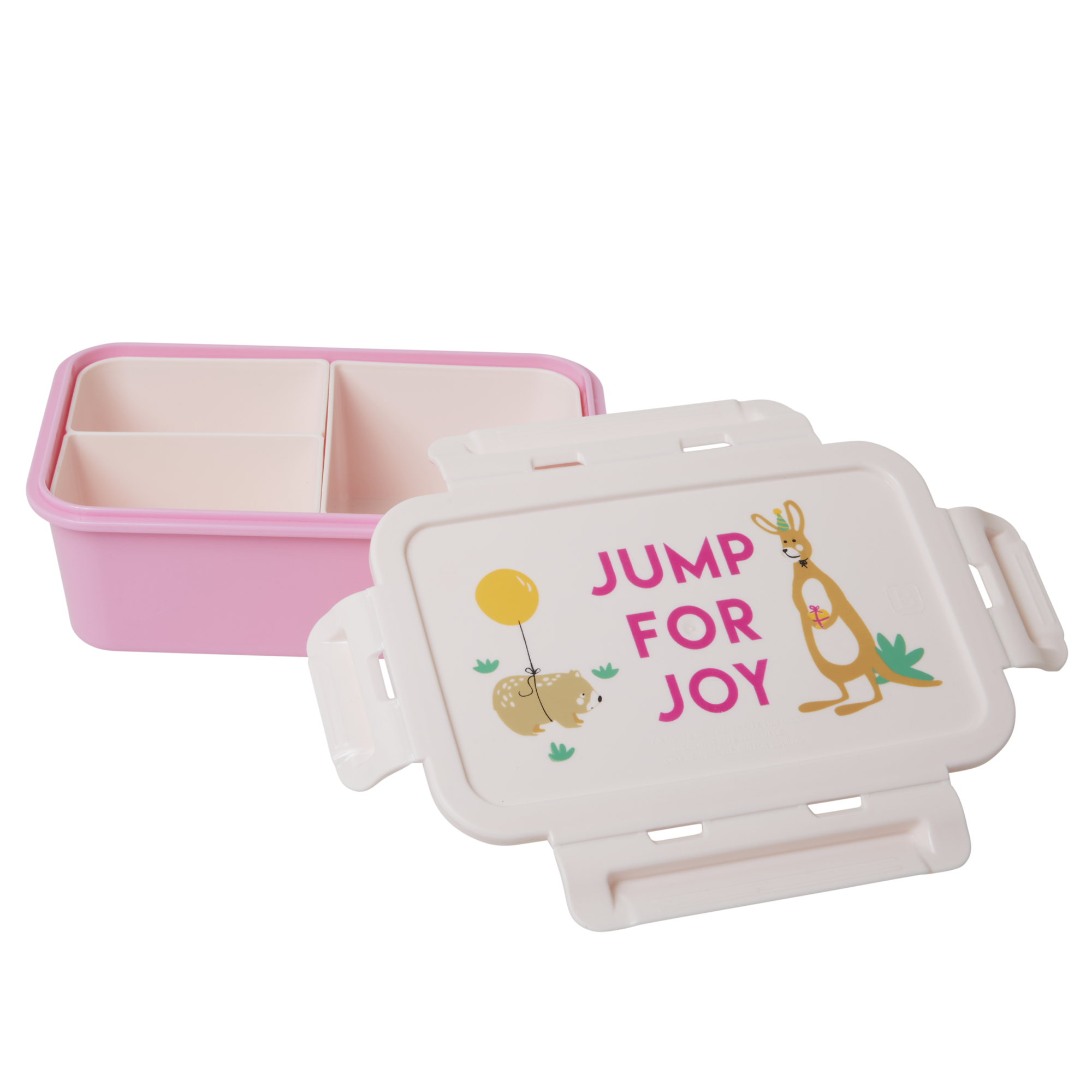 Rice - Lunchbox w. 3 Inserts - Pink Party Animal Print