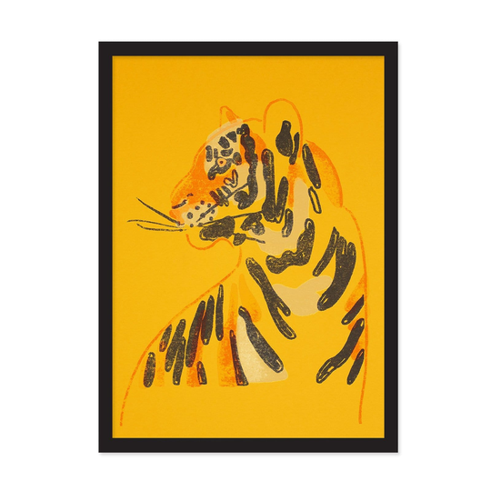 Neon Tiger Riso Print A4