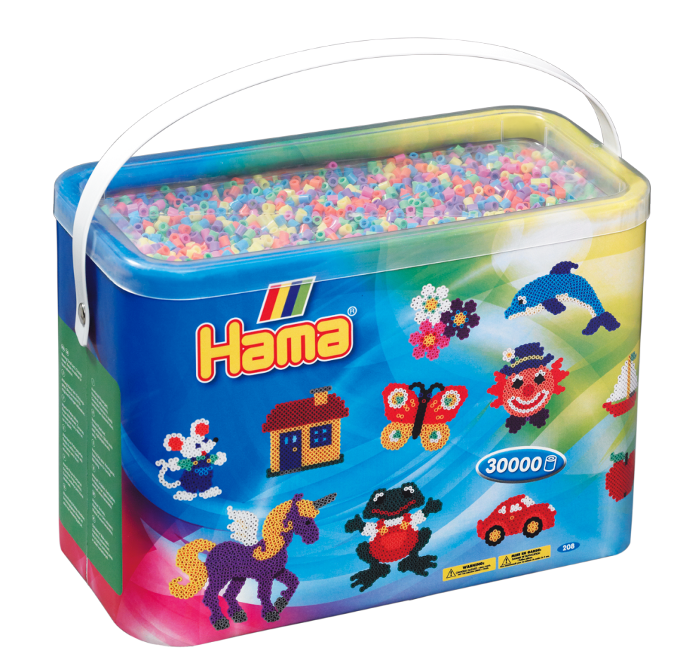 Hama Beads - Midi - Pastel Mix - 30.000 pcs (208-50)