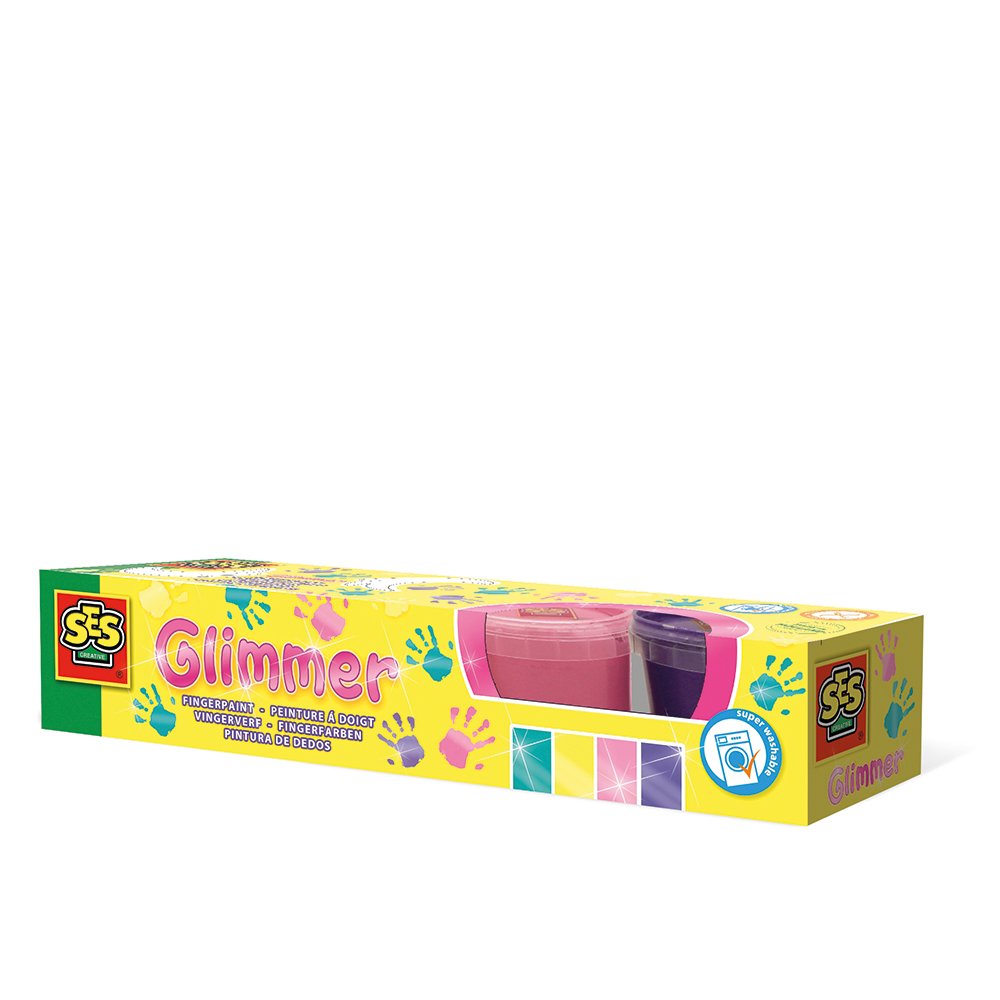 SES Creative - Glimmer Fingerpaint, 4 x 110 ml (S00314)