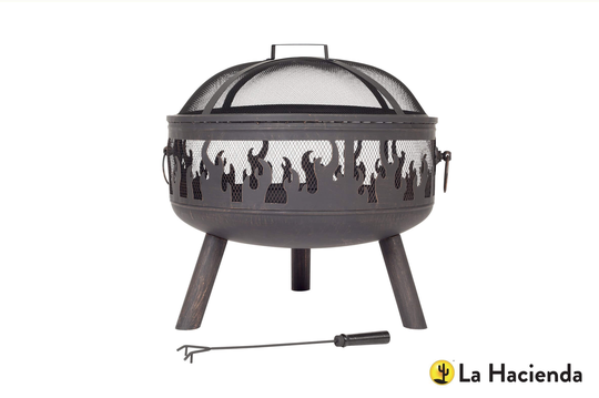 Steel Fire Pit with BBQ grill attachment