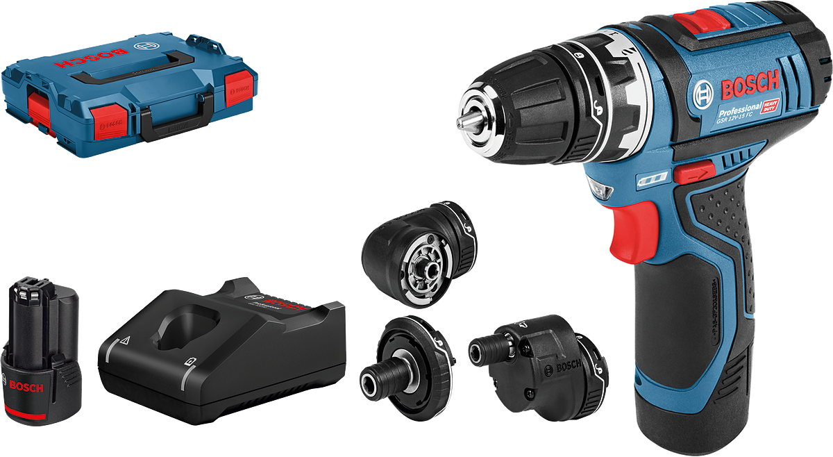 Bosch Professional - GSR 12V-15 FC - Cordless Drill Driver - Complete Set