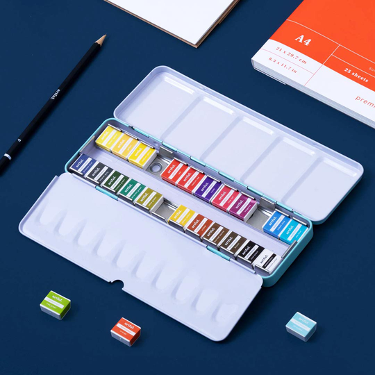 24 Artful Watercolour Half Pans