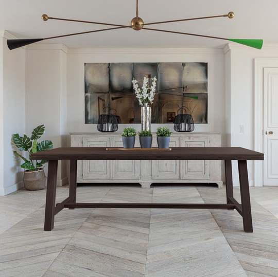 Kitsilano 2.2m Extendable Solid Oak Dining Table – Dark Brown