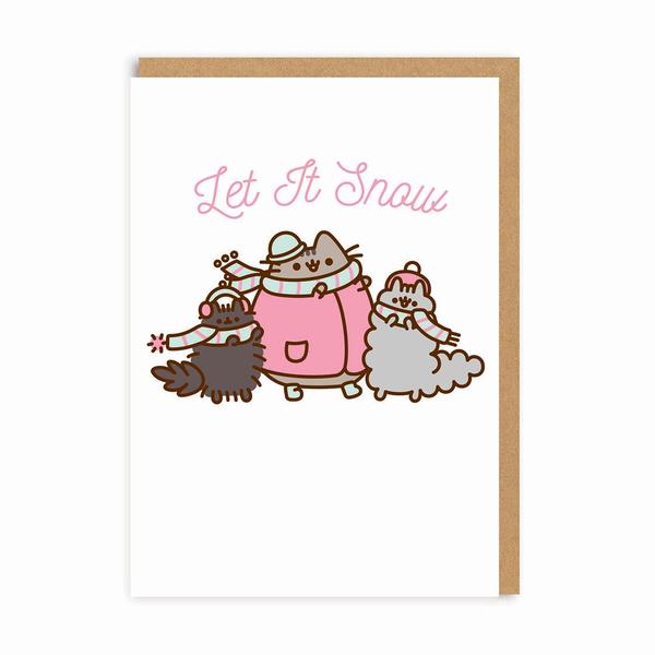 Pusheen Let It Snow Christmas Card