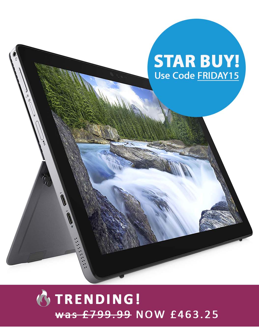 New Open Box Dell Latitude 7200 12" i7-8665U 2-in-1 Notebook PC 16GB 512GB