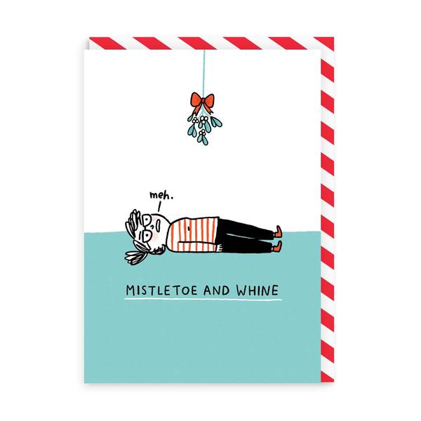 Mistletoe and Whine Greeting Card