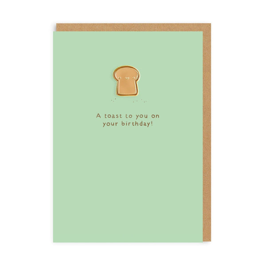 Toast Enamel Pin Birthday Card