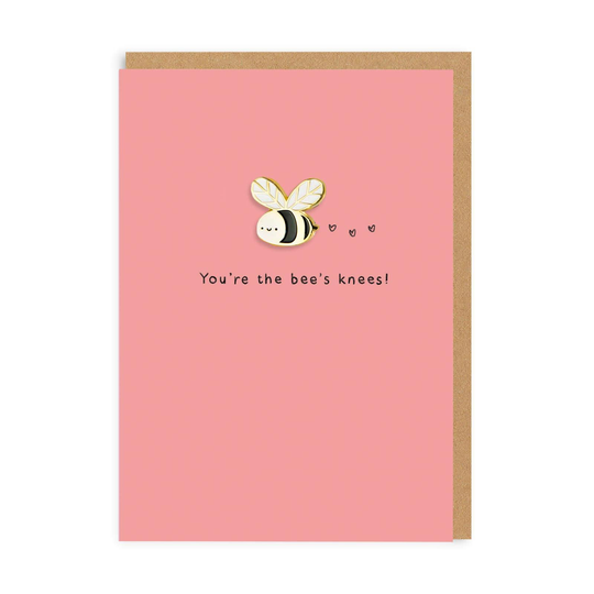 Bees Knees Enamel Pin Greeting Card
