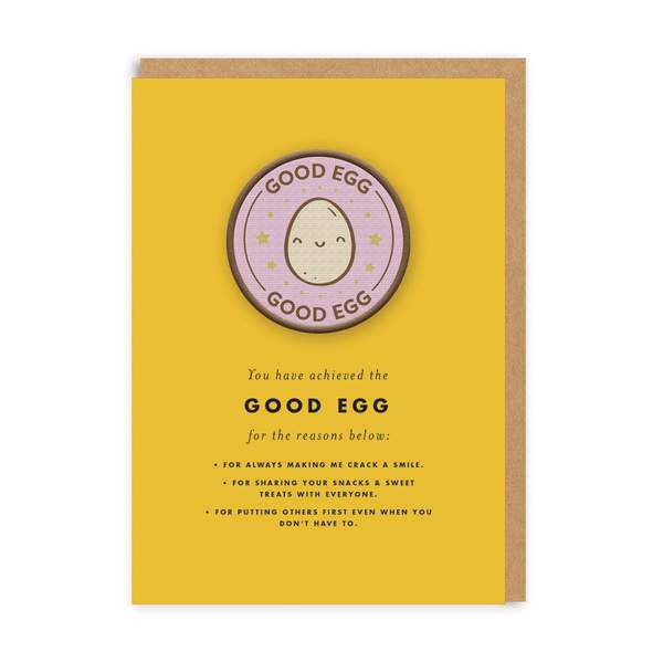 Good Egg Woven Patch Greeting Card