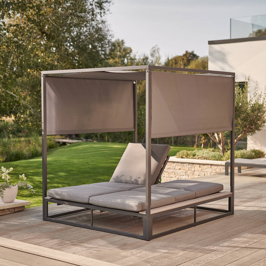 2021 Kettler Elba Garden Daybed With Canopy - Pewter Grey