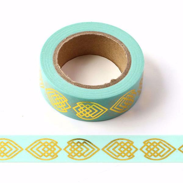 Blue Gold Foil Fish Washi Tape