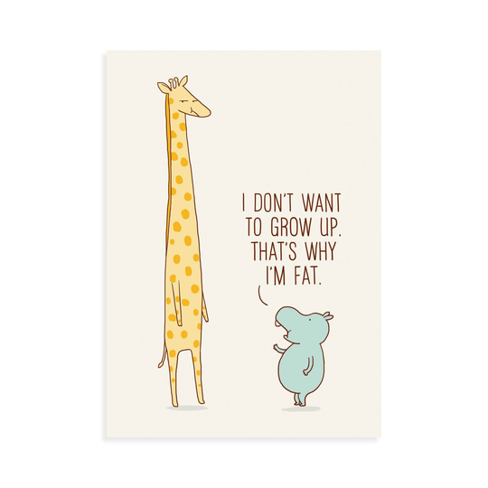Hippo Grow Up Postcard