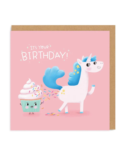 Unicorn Poop Birthday Square Greeting Card