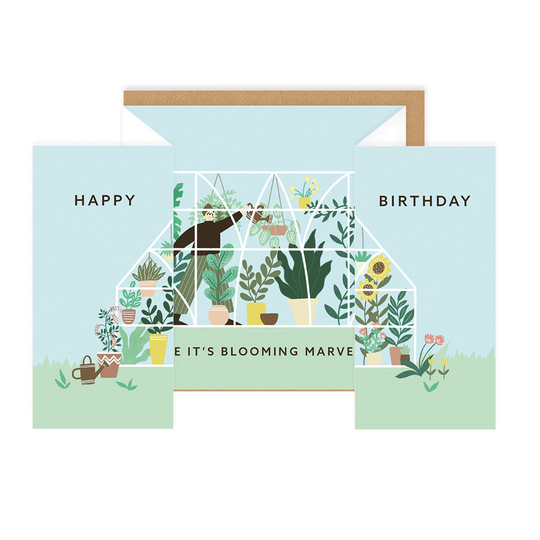 Green House Concertina Birthday Card