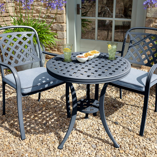 2021 Hartman Berkeley 2 Seat Garden Bistro Table Set - Antique Grey/Platinum