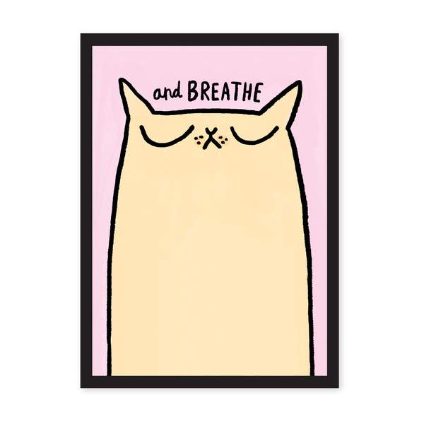 A4 Breathe Cat Riso Print